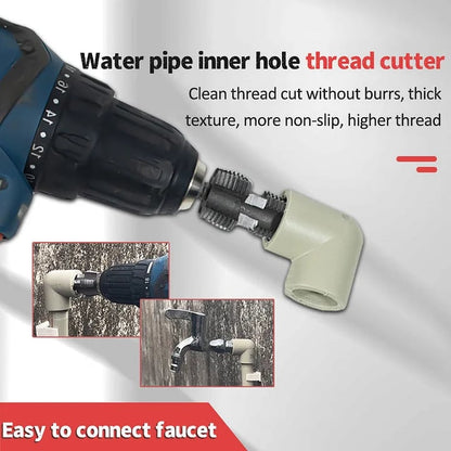 🛠️Electric Drill Compatible PVC Pipe Threader Kit with Various Die Sizes