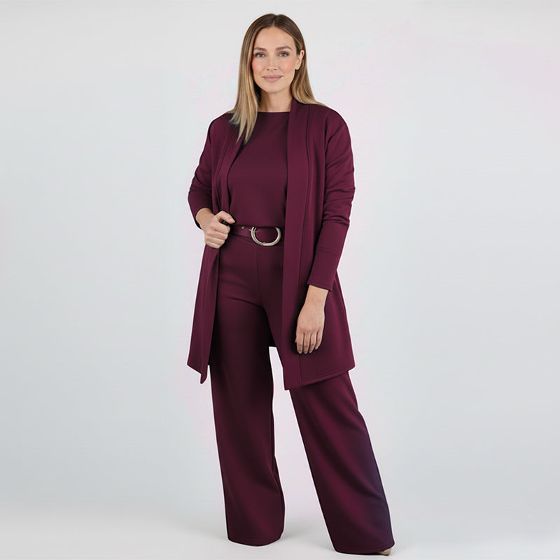 ⏳Time-Limited Special⏰Elegant 3-piece set including long cardigan. top and pants