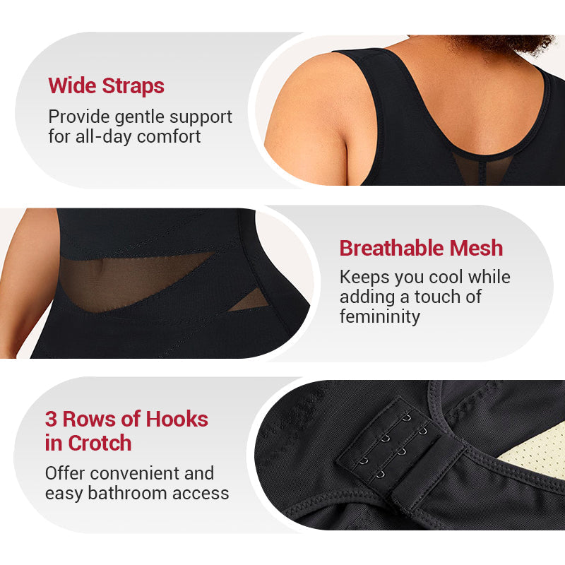 ⏳Limited Time 49% Off!💃3-in-1 Women's Lightweight Mesh Yoga Bodysuit Shaper