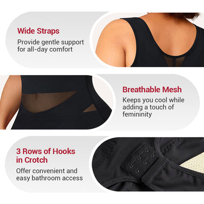 ⏳Limited Time 49% Off!💃3-in-1 Women's Lightweight Mesh Yoga Bodysuit Shaper