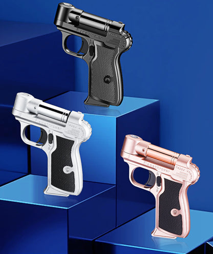 Creative windproof inflatable gun-shaped lighter