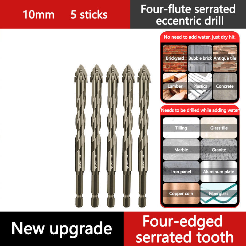 🔥Upgraded Eccentric Four-Flute Drill Bit for Ceramic. Glass. Marble. and Metal