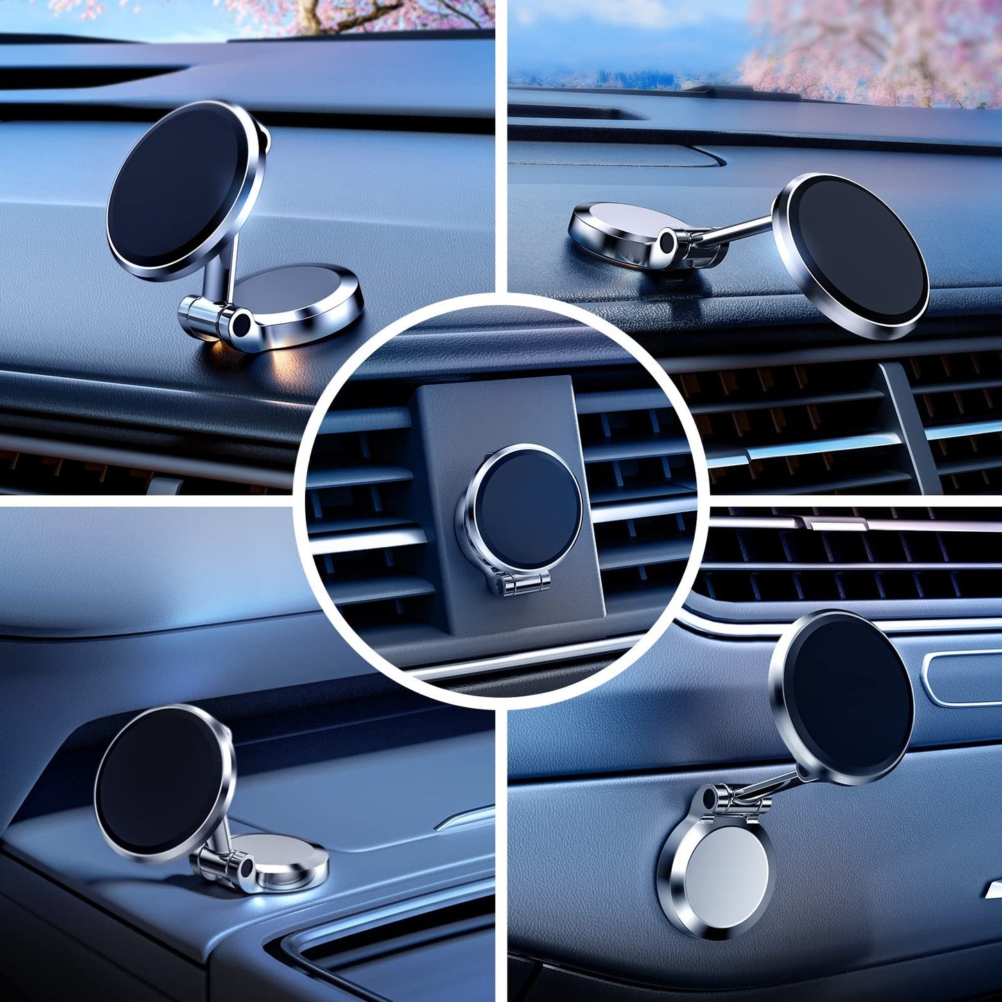 📱Magnetic Phone Holder. Dual-Sided Electronic Vacuum and Magnetic Adsorption. Adjustable and Foldable Multifunctional Cellphone Stand Accessory