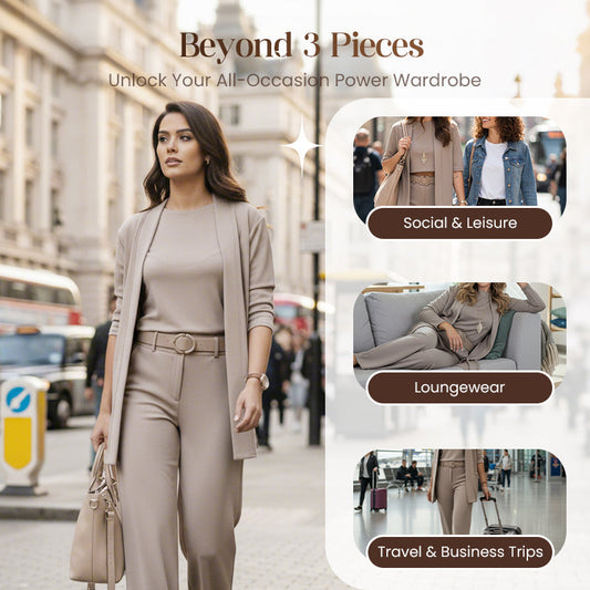 ⏳Time-Limited Special⏰Elegant 3-piece set including long cardigan. top and pants