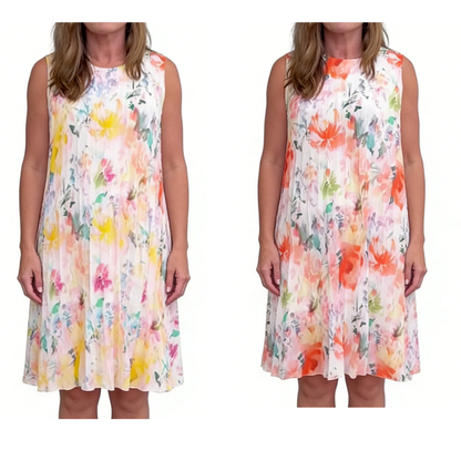 💥 Special Sale 50% OFF💥Women's Sleeveless Floral Print Pleated Dress