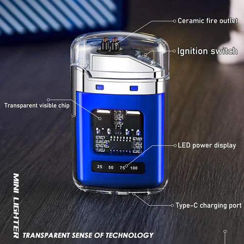 Rechargeable Dual Electric Arc Lighter with LED Display