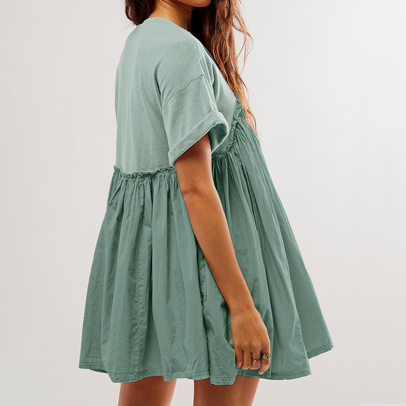 🔥Women's Summer Pleated Babydoll Dress with Pockets