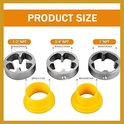 🛠️Electric Drill Compatible PVC Pipe Threader Kit with Various Die Sizes