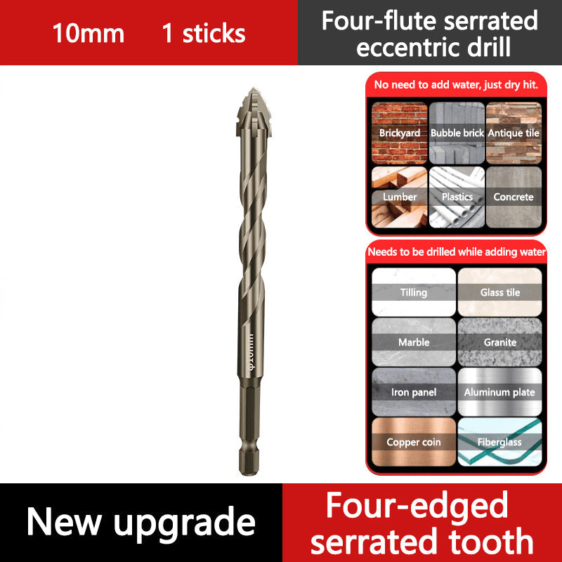 🔥Upgraded Eccentric Four-Flute Drill Bit for Ceramic. Glass. Marble. and Metal