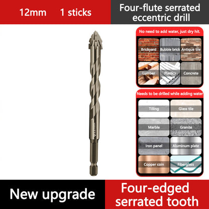 🔥Upgraded Eccentric Four-Flute Drill Bit for Ceramic. Glass. Marble. and Metal