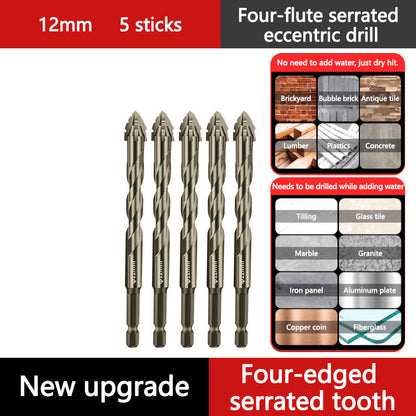 🔥Upgraded Eccentric Four-Flute Drill Bit for Ceramic. Glass. Marble. and Metal