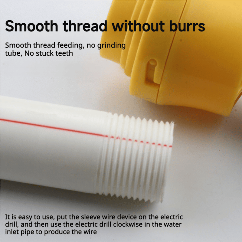 🛠️Electric Drill Compatible PVC Pipe Threader Kit with Various Die Sizes