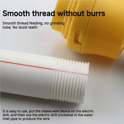 🛠️Electric Drill Compatible PVC Pipe Threader Kit with Various Die Sizes