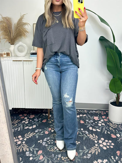 🌞2025 Summer New💕Women's Raw Edge Boxy Tee