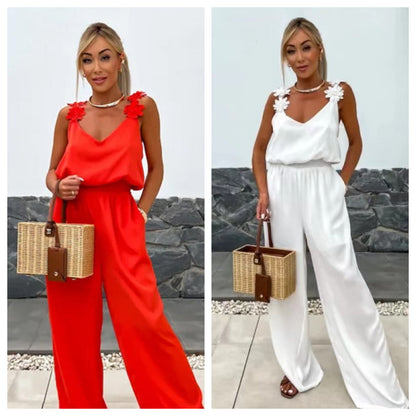Women's Sleeveless Wide Leg Jumpsuit