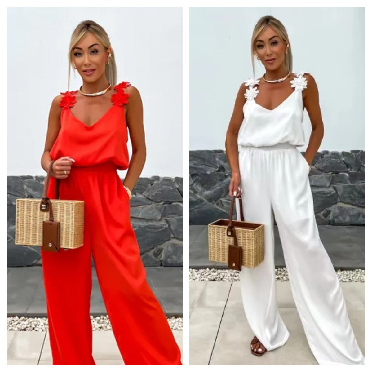 Women's Sleeveless Wide Leg Jumpsuit