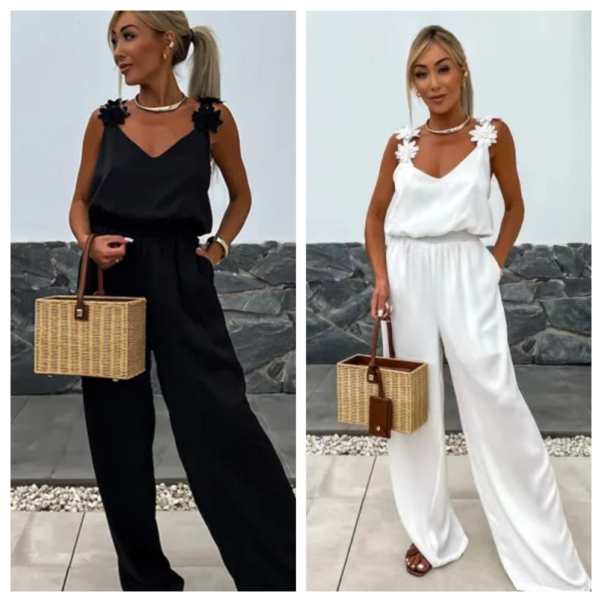 Women's Sleeveless Wide Leg Jumpsuit