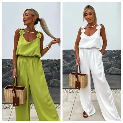 Women's Sleeveless Wide Leg Jumpsuit