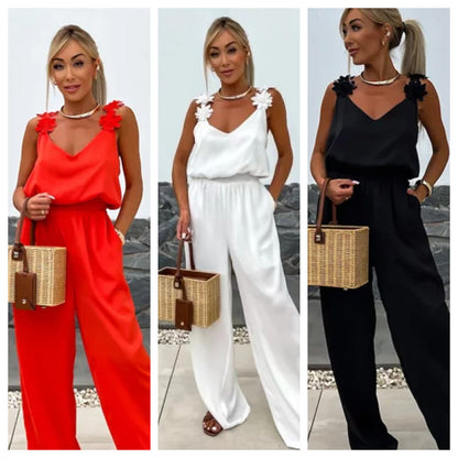 Women's Sleeveless Wide Leg Jumpsuit