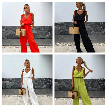 Women's Sleeveless Wide Leg Jumpsuit