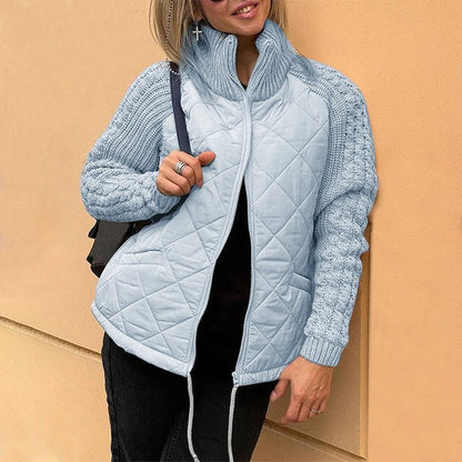 Knit Patchwork Puffy Jacket