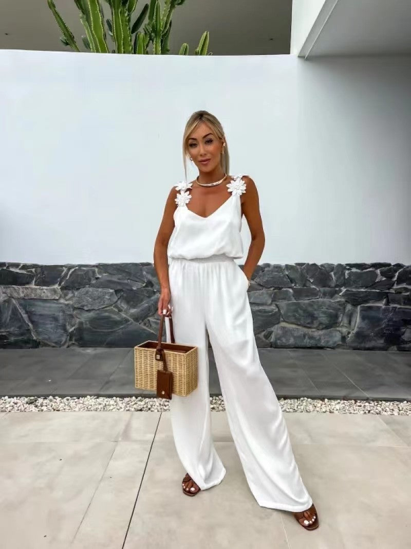 Women's Sleeveless Wide Leg Jumpsuit