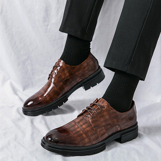 Fashion Crocodile Print Casual Business Leather Shoes