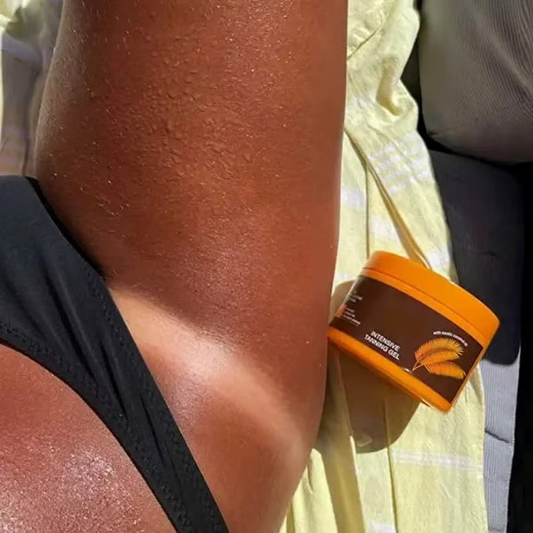 Gold Shimmer Intensive Tanning Gel ~ Sun-kissed glow with hydrating shine in every drop