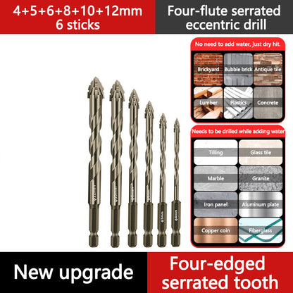 🔥Upgraded Eccentric Four-Flute Drill Bit for Ceramic. Glass. Marble. and Metal