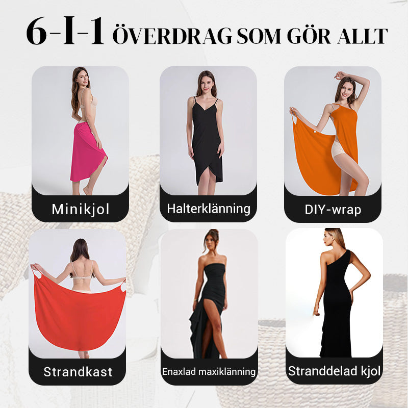 Strandklänning med omslag för kvinnor