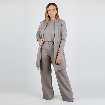 ⏳Time-Limited Special⏰Elegant 3-piece set including long cardigan. top and pants