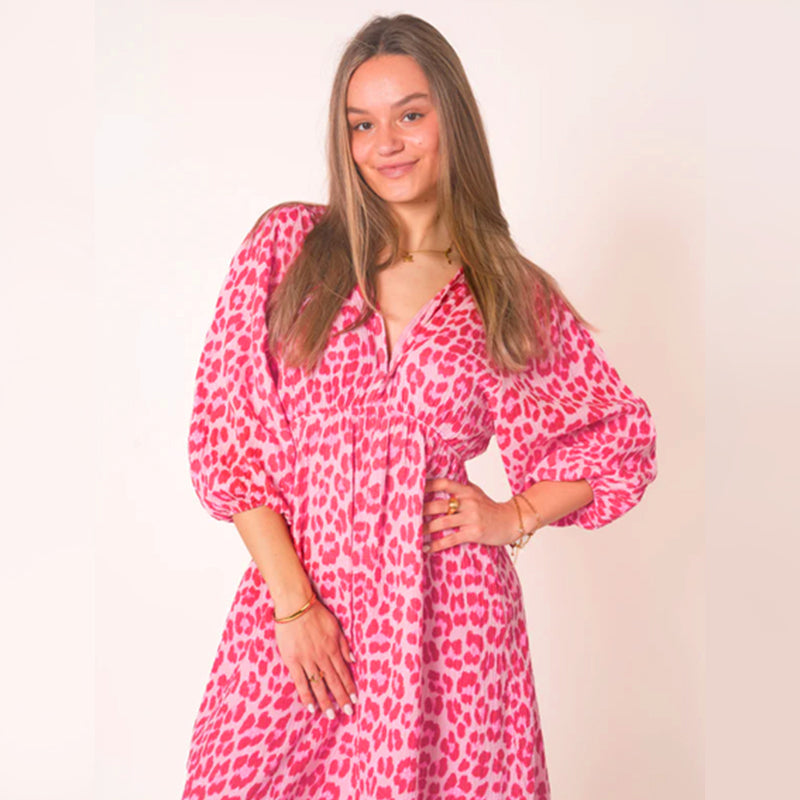 🎨New Arrival 50% Off💥Women's V-Neck Printed Dress – Brushstrokes of Summer🌺