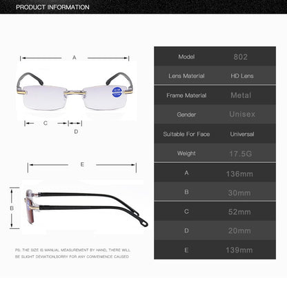 Sapphire high hardness anti-blue Dual-Use Reading Glasses