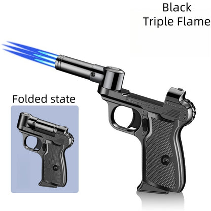 Creative windproof inflatable gun-shaped lighter