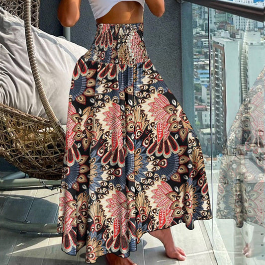 2025 new casual fashion floral skirt with half body