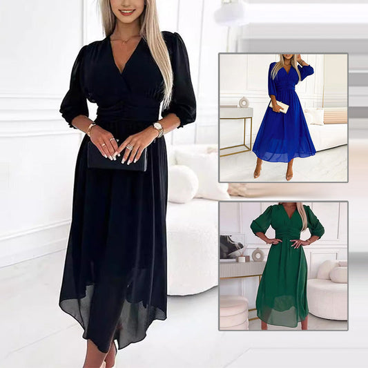 V-neck Lightweight Chiffon Dresses