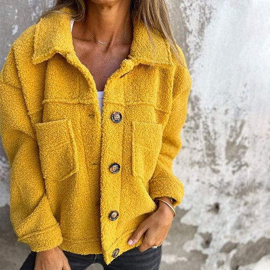 Warm Lapel Cropped Jacket