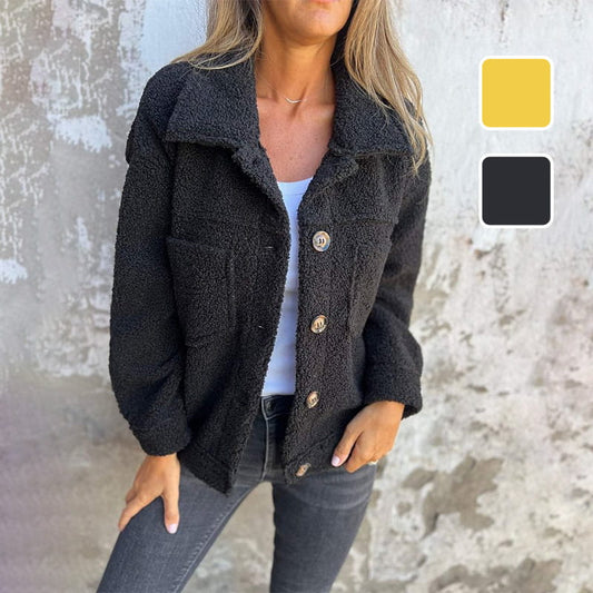 Warm Lapel Cropped Jacket