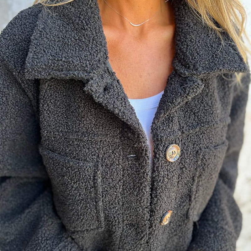 Warm Lapel Cropped Jacket
