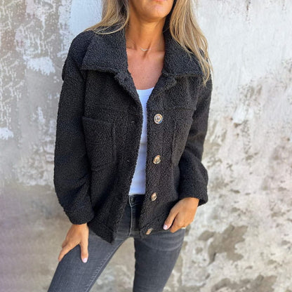 Warm Lapel Cropped Jacket