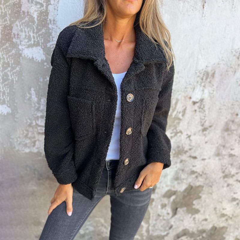 Warm Lapel Cropped Jacket