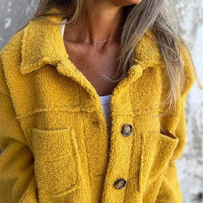 Warm Lapel Cropped Jacket