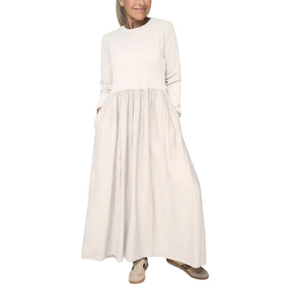 Flowy Knit Midi Dress with Full Sleeves