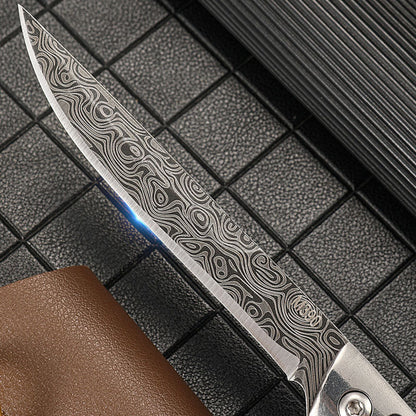 Folding knife with wooden handle for work,hiking & camping