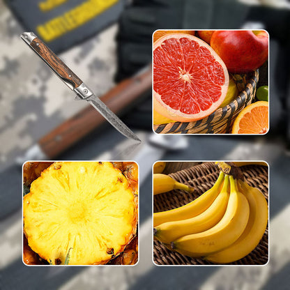 Folding knife with wooden handle for work,hiking & camping