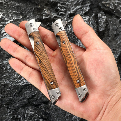Folding knife with wooden handle for work,hiking & camping