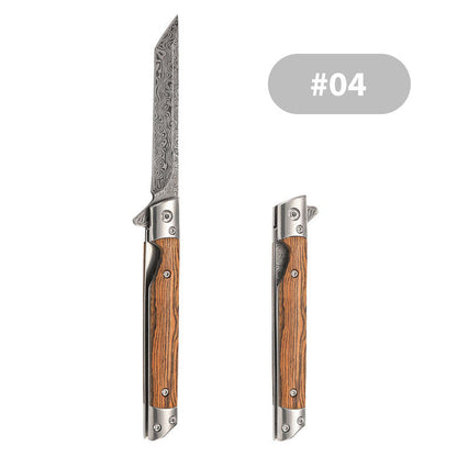 Folding knife with wooden handle for work,hiking & camping