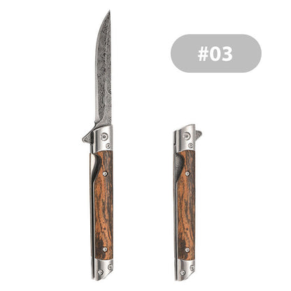 Folding knife with wooden handle for work,hiking & camping