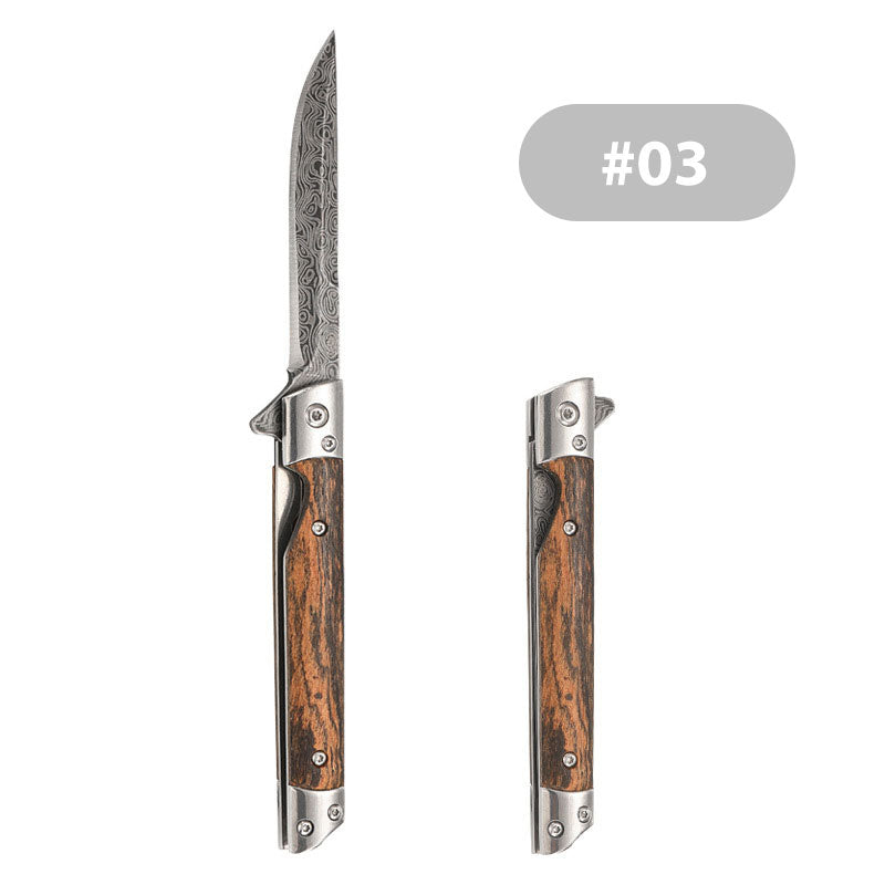 Folding knife with wooden handle for work,hiking & camping