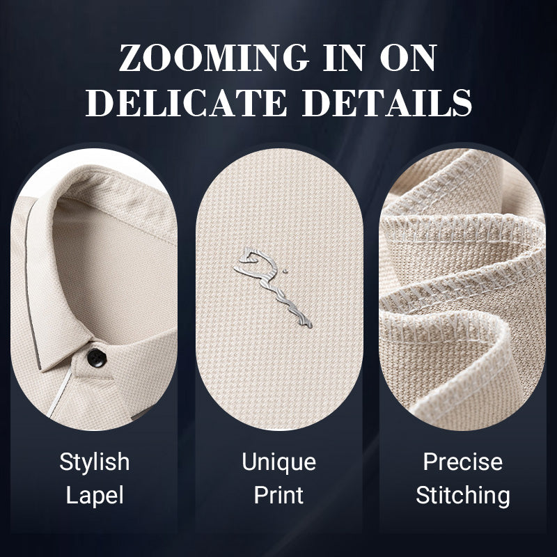 Ice Silk Business Casual Shirt with Lapels